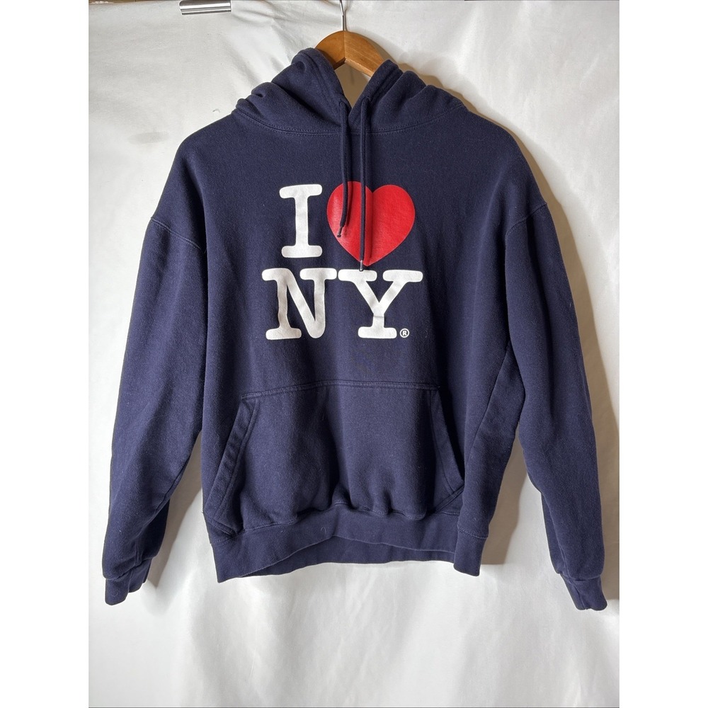 Kids I ❤️ Love New York Hoodie Youth Large Navy Blue Pullover Sweatshirt